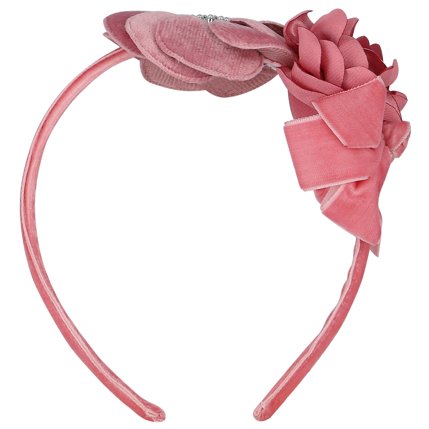 Girls Pink Floral Headband, 3, hi-res image number null